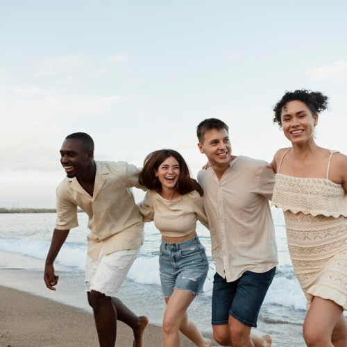 Four People on Beach
