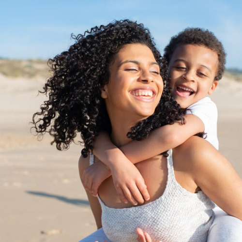 Happy Mother and Son